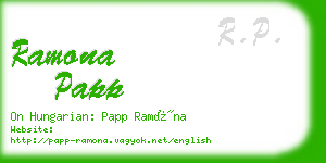 ramona papp business card